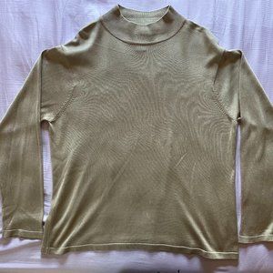 2X tan August Silk mock neck sweater